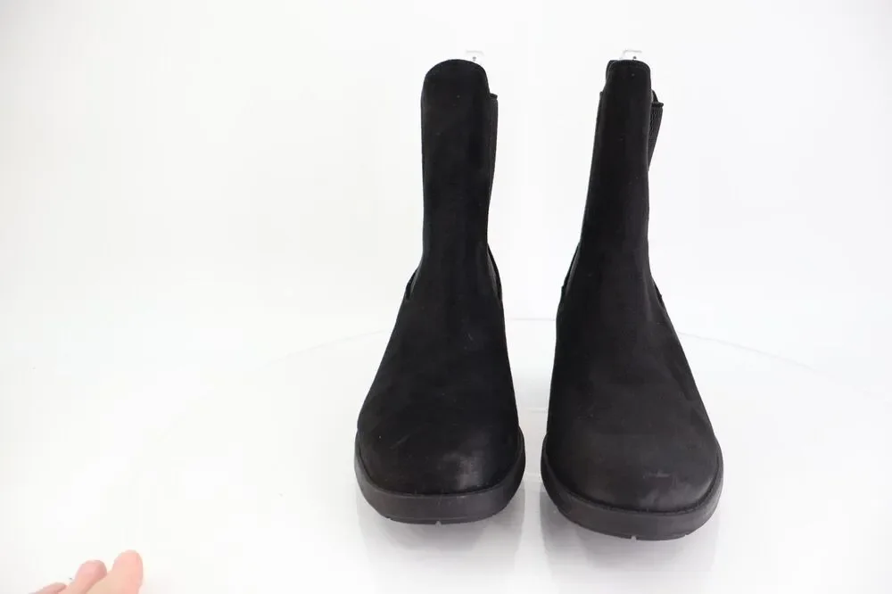 Born BOC Womens Chelsea Boot Size 11 Black Block Heel Bootie Lug Sole Comfy